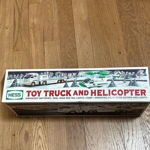 2006 Toy Truck and Helicopter - Green and White, new in box